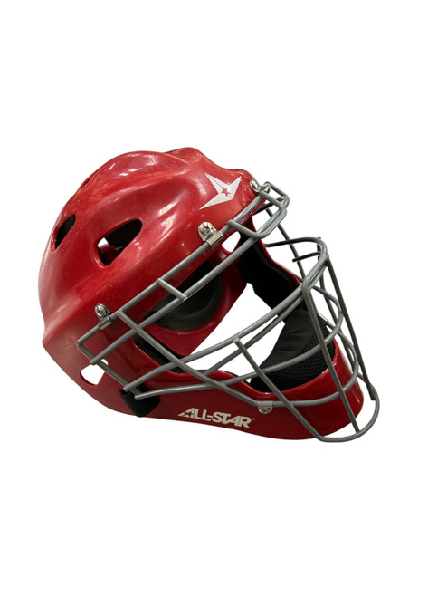 Vist Large View of Product Image Which is Used All-Star MVP 2300-2 7 - 7 1/2 Catchers Helmet w/Mask Red MD