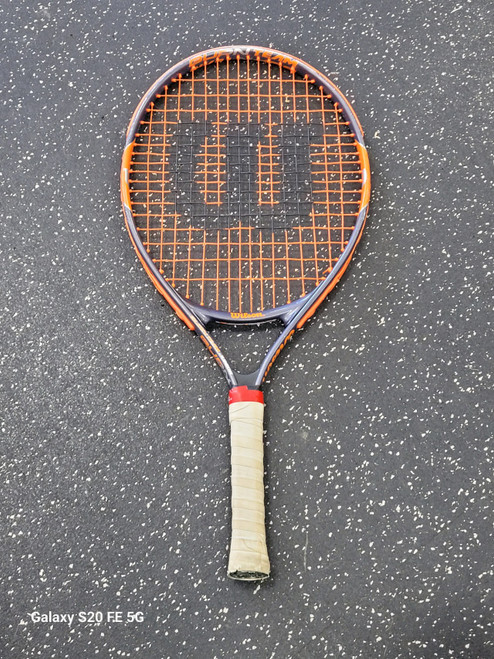 Vist Large View of Product Image Which is Used Wilson BURN TEAM 23 Junior Tennis Racquet Grey 23"