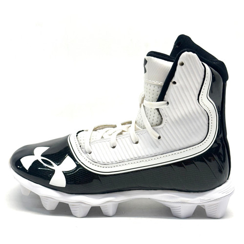 Vist Large View of Product Image Which is Used Under Armour HIGHLIGHT Jr FB Cleats White And Black Junior 01.5