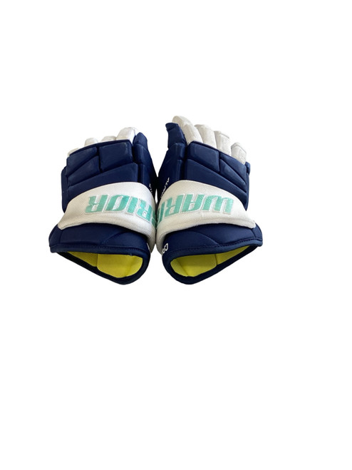 Vist Large View of Product Image Which is Used Warrior ALPHA Junior Gloves Navy Blue 12"