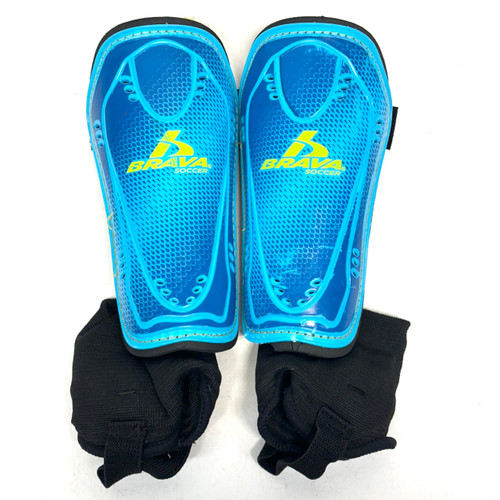 Vist Large View of Product Image Which is Used Brava Soccer Shin Guards Junior Carolina Blue SM