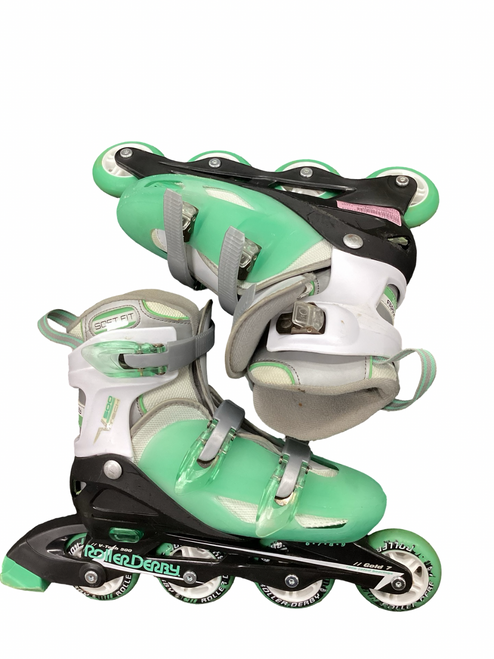 Vist Large View of Product Image Which is Used RollerDerby V500 TECH Senior Rec Fitness Skates Grey Adjustable