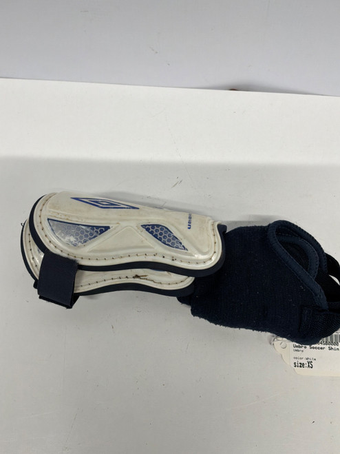 Vist Large View of Product Image Which is Used Umbro Soccer Shin Guards Youth White XS