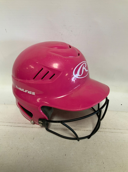 Vist Large View of Product Image Which is Used Rawlings CFTBH-R1 Batting Helmet w/Mask Pink SM