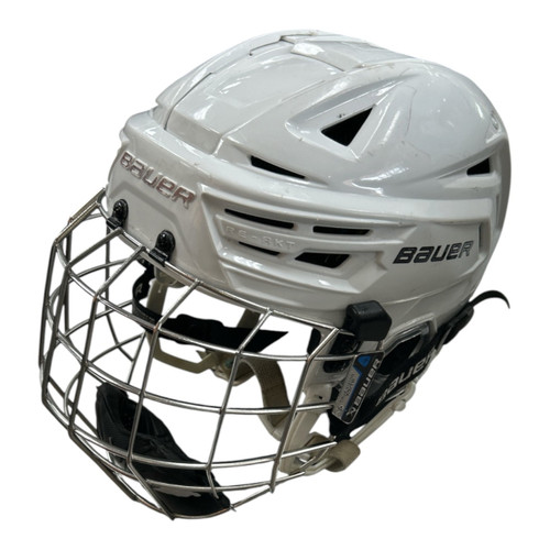 Vist Large View of Product Image Which is Used Bauer RE-AKT 150 COMBO SM Helmet Cage Combo White SM