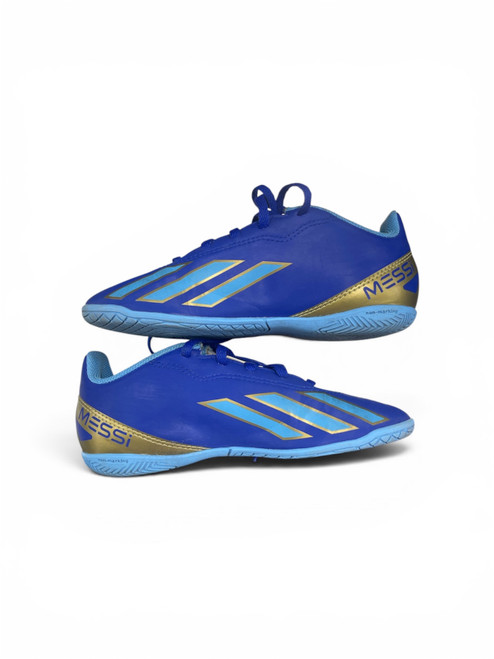 Vist Large View of Product Image Which is Used Adidas MESSI Soccer Indoor Shoes Royal Blue Junior 01.5