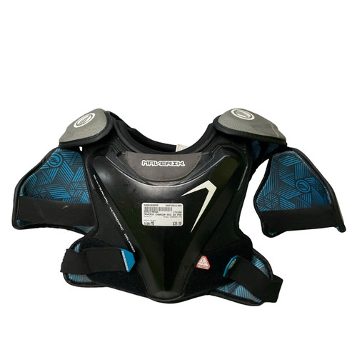 Vist Large View of Product Image Which is Used Maverik CHARGER EKG Lacrosse Shoulder Pads Black MD