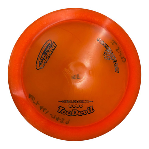 Vist Large View of Product Image Which is Used Innova BLIZZARD CHAMPION TEEDEVIL Disc Golf Driver Orange 155g