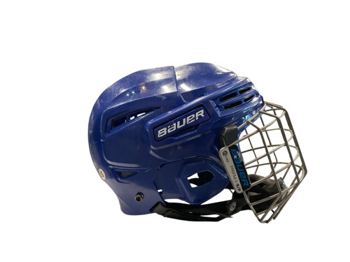 Vist Large View of Product Image Which is Used Bauer IMS5.0 S Helmet Cage Combo Royal Blue SM