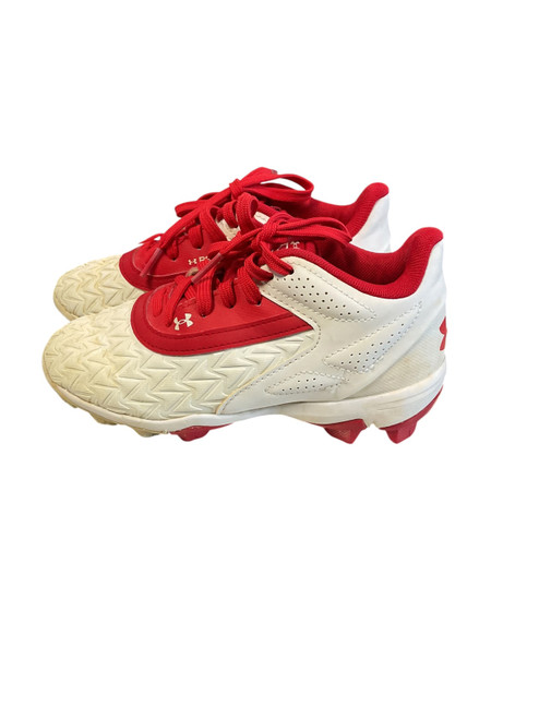 Vist Large View of Product Image Which is Used Under Armour RED PLASTIC CLEATS BB/SB Cleats Red Youth 13.0