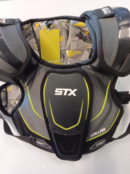 Vist Large View of Product Image Which is Used STX STALLION Lacrosse Shoulder Pads Black MD