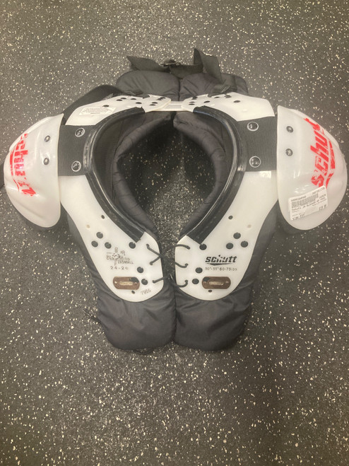 Vist Large View of Product Image Which is Used Schutt JR BLOCKER FB Shoulder Pads White XXS