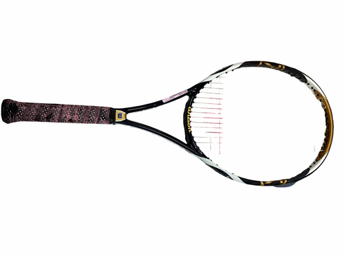 Vist Large View of Product Image Which is Used Wilson BLADE TEAM Adult Tennis Racquet Black 4 1/4"