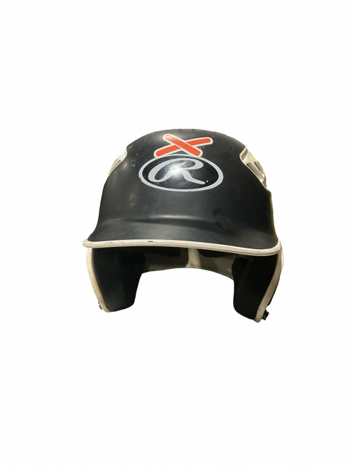 Vist Large View of Product Image Which is Used Rawlings BASEBALL BLK HELMET Batting Helmet No Mask Black One Size