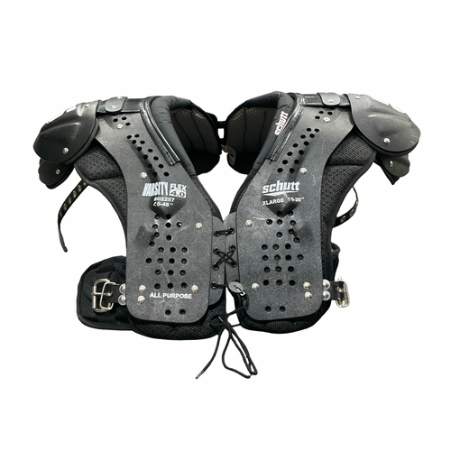 Vist Large View of Product Image Which is Used Schutt VARSITY FLEX 4.0 FB Shoulder Pads Black Adult XL 