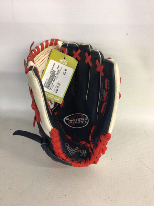 Vist Large View of Product Image Which is Used Rawlings PLAYER SERIES BB/SB Glove RH Throw Navy Blue 11"