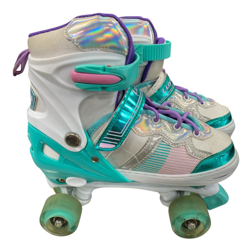 Vist Large View of Product Image Which is Used LUYATA ADJUSTABLE SKATES Junior Roller Quad Skates White Adjustable