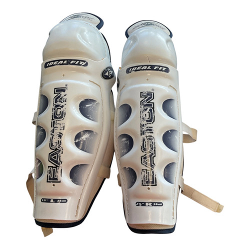 Vist Large View of Product Image Which is Used Easton SYNERGY 100 Senior Shin Guards White 15"