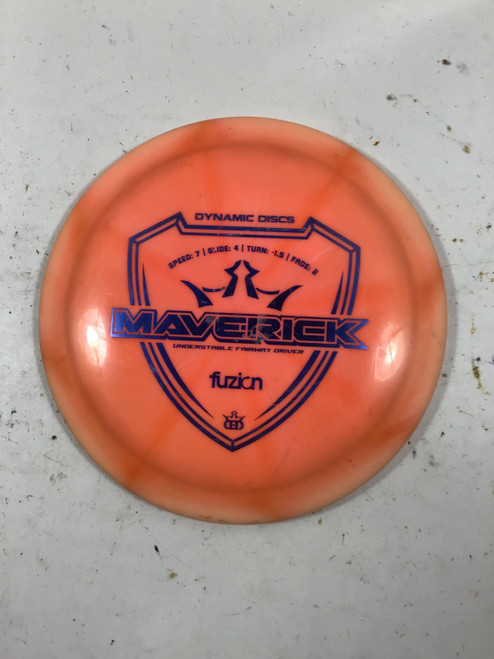 Vist Large View of Product Image Which is Used Dynamic Discs FUZION MAVERICK Disc Golf Driver Orange 173g