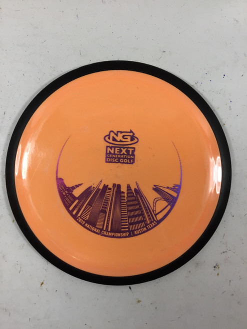 Vist Large View of Product Image Which is Used MVP NEUTRON TESLA Disc Golf Driver Orange 172g