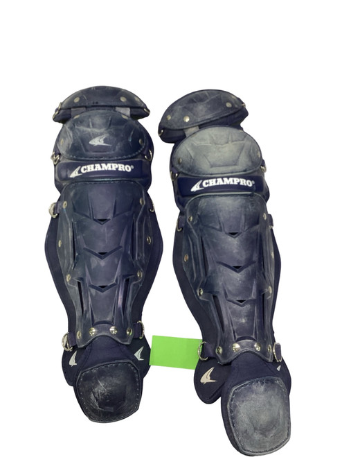 Vist Large View of Product Image Which is Used Champro BLUE LEG GUARDS Catchers Leg Guards Navy Blue Junior
