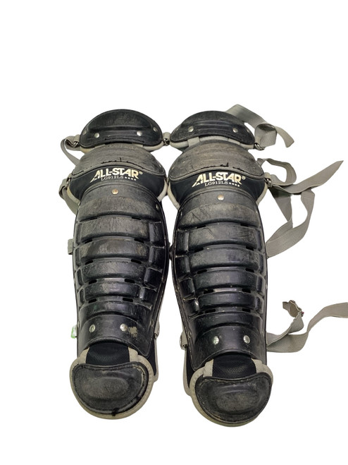 Vist Large View of Product Image Which is Used All-Star BLK SHIN GUARDS Catchers Leg Guards Black Junior