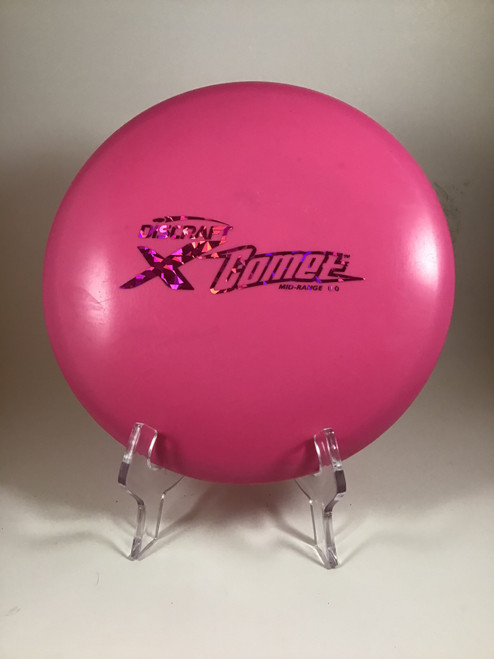 Vist Large View of Product Image Which is Used Discraft X COMET Disc Golf Mid Range Pink 166g