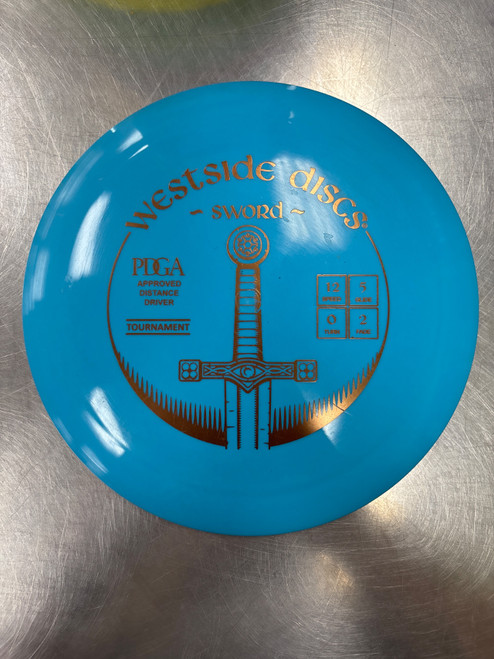 Vist Large View of Product Image Which is Used Westside TOURNAMENT SWORD Disc Golf Driver Royal Blue