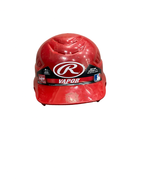 Vist Large View of Product Image Which is Used Rawlings RAWLINGS HELMET Batting Helmet No Mask Red One Size