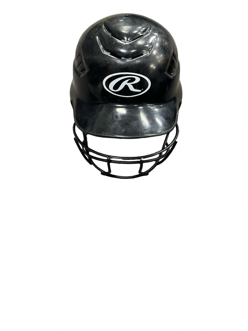 Vist Large View of Product Image Which is Used Rawlings BATTING HELEMET Batting Helmet w/Mask Black SM