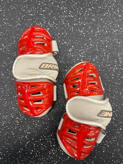 Vist Large View of Product Image Which is Used Brine VENTILATOR Lacrosse Arm Pads/Guards Red MD