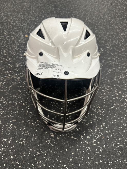 Vist Large View of Product Image Which is Used Cascade CPVR Lacrosse Helmet White S/M