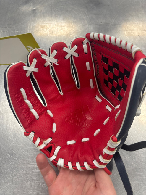 Vist Large View of Product Image Which is Used Adidas TS 950RWB BB/SB Glove T-ball Red 9 1/2"
