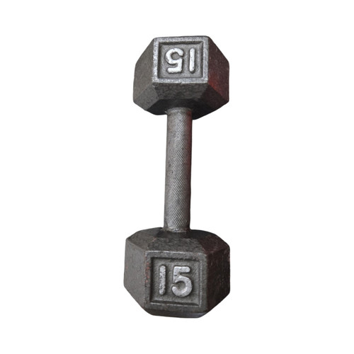 Vist Large View of Product Image Which is Used 15 LB HEX DUMBBELL Hex Dumbbell (Each) 15 lb