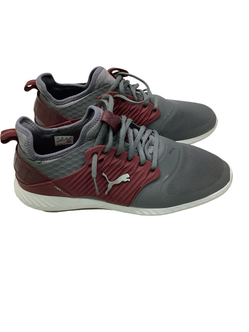 Vist Large View of Product Image Which is Used Adidas IGNITE Mens Golf Shoes Grey And Red Senior 10.5