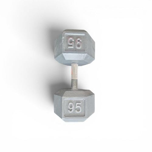 Vist Large View of Product Image Which is NEW 95 lb Cap Hex Dumbbell 