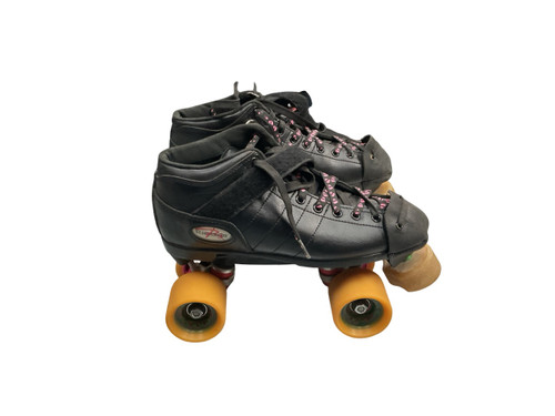 Vist Large View of Product Image Which is Used Riedell R3 DERBY Senior Roller Quad Skates Black Senior 8