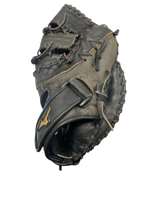 Vist Large View of Product Image Which is Used Mizuno POWER CLOSE BB/SB First Base RH Throw Black 12 1/2"