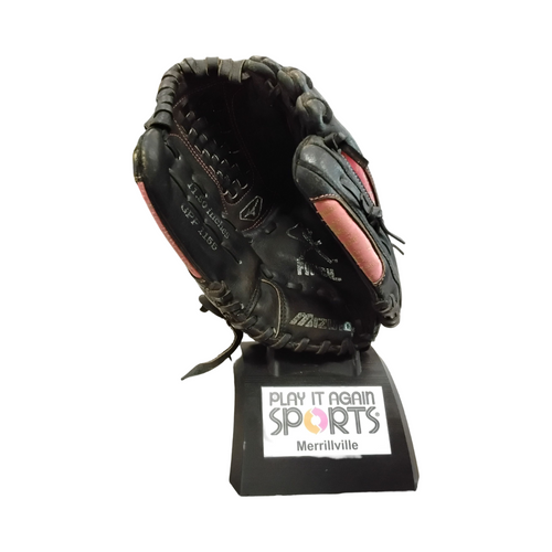 Vist Large View of Product Image Which is Used Mizuno FINCH GPP1155 RH Throw Fastpitch Gloves Black 11 1/2"