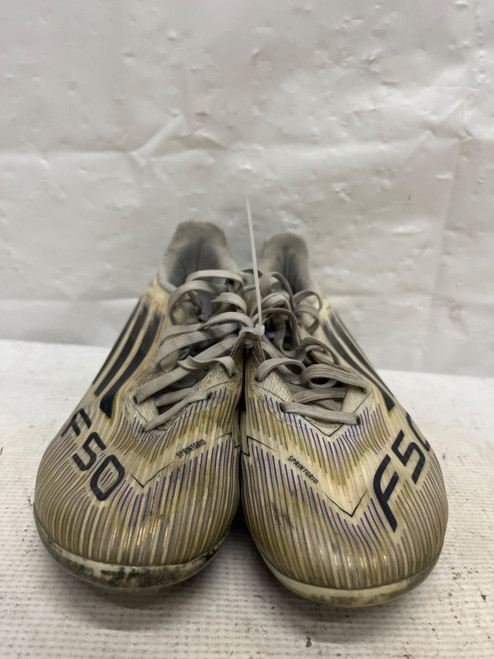 Vist Large View of Product Image Which is Used Adidas Soccer Cleats White Senior 8.5