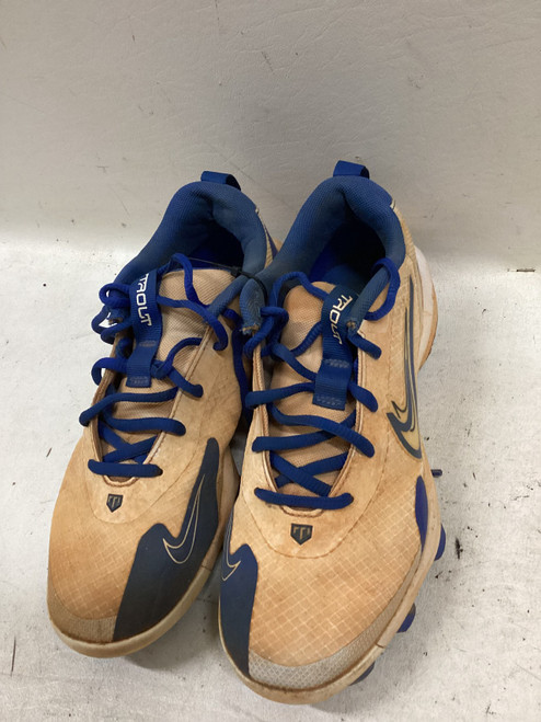 Vist Large View of Product Image Which is Used Nike TROUT BB CLEATS BB/SB Cleats White And Royal Blue Junior 05.5