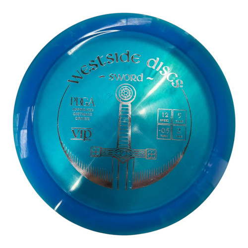 Vist Large View of Product Image Which is Used Westside VIP SWORD Disc Golf Driver Royal Blue 163g