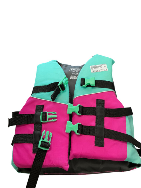 Vist Large View of Product Image Which is Used DBX Youth PFD Carolina Blue And Pink Youth 50-90