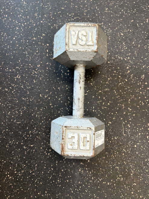 Vist Large View of Product Image Which is Used 30LB HEX DUMBBELL EACH Hex Dumbbell (Each) 30 lb