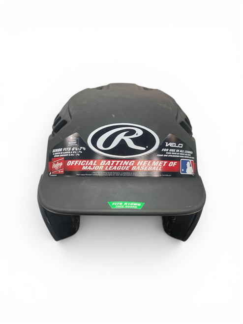 Vist Large View of Product Image Which is Used Rawlings VELO Batting Helmet No Mask Black One Size