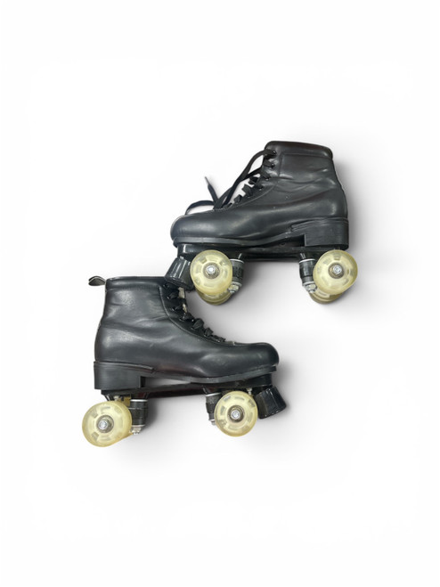 Vist Large View of Product Image Which is Used BLACK QUAD SKATES Junior Roller Quad Skates Black Adjustable