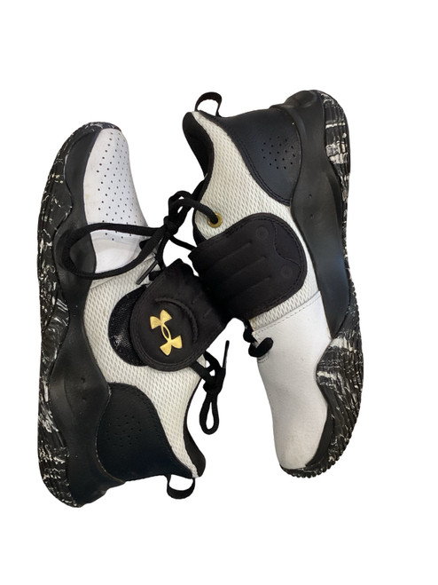 Vist Large View of Product Image Which is Used Under Armour BASEBALL CLEATS BLK WHT BB/SB Cleats Black Senior 5