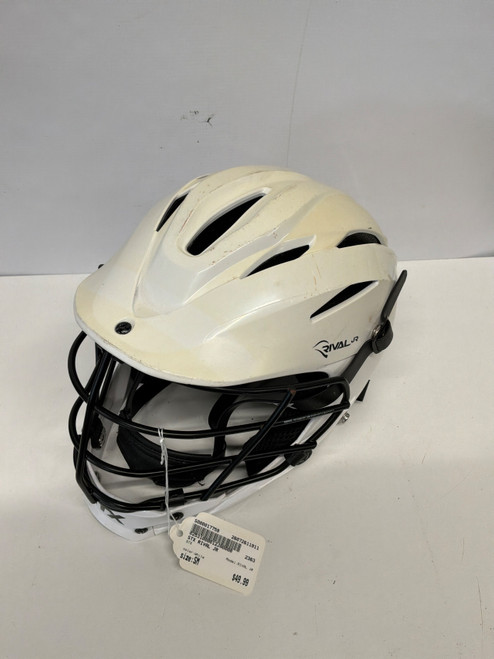 Vist Large View of Product Image Which is Used STX RIVAL JR Lacrosse Helmet White SM