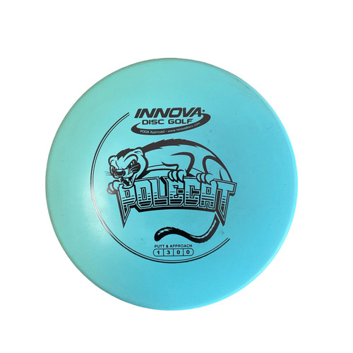 Vist Large View of Product Image Which is Used Innova DX POLECAT Disc Golf Putter Royal Blue