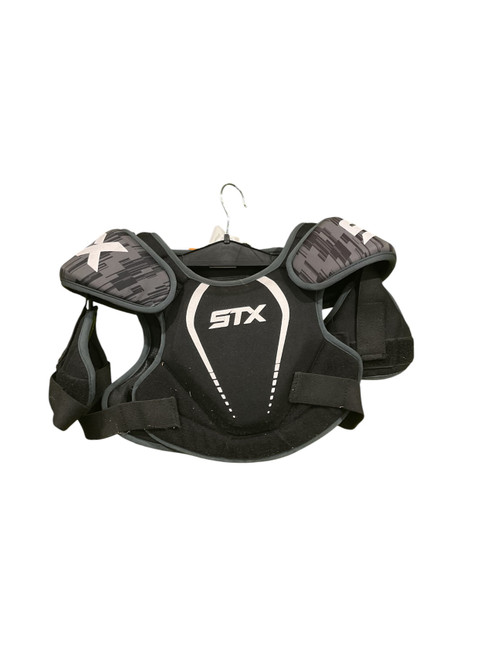 Vist Large View of Product Image Which is Used STX Lacrosse Shoulder Pads Black MD